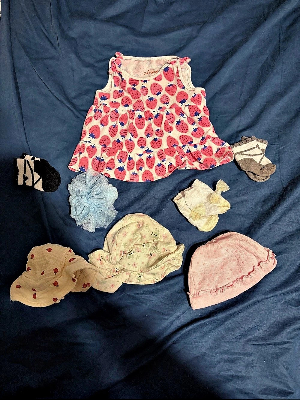 Baby Girl 3-6 month bundle with shirt, hats, and socks